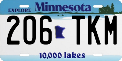 MN license plate 206TKM
