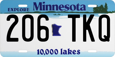 MN license plate 206TKQ