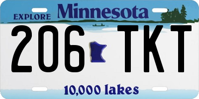 MN license plate 206TKT