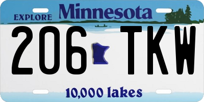 MN license plate 206TKW