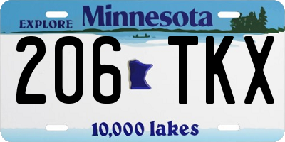 MN license plate 206TKX