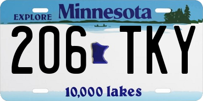 MN license plate 206TKY