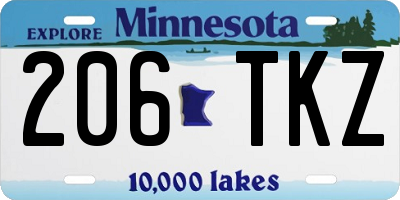 MN license plate 206TKZ