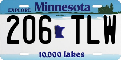 MN license plate 206TLW