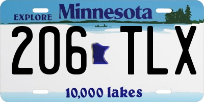 MN license plate 206TLX