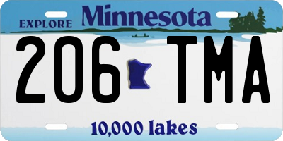 MN license plate 206TMA