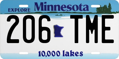 MN license plate 206TME