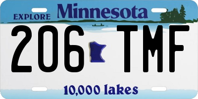 MN license plate 206TMF