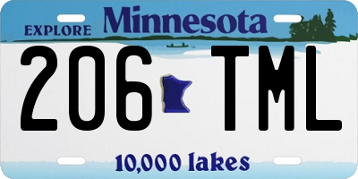 MN license plate 206TML