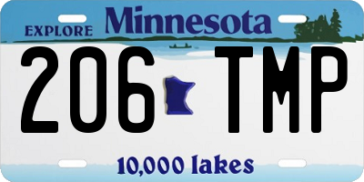 MN license plate 206TMP