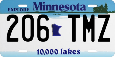 MN license plate 206TMZ