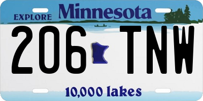 MN license plate 206TNW