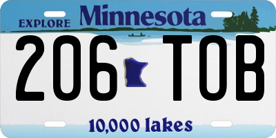 MN license plate 206TOB