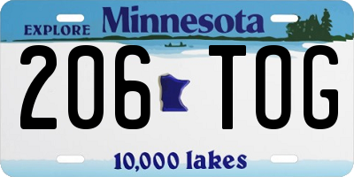 MN license plate 206TOG