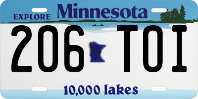 MN license plate 206TOI