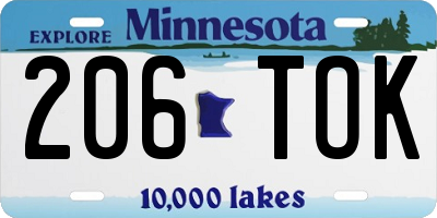 MN license plate 206TOK