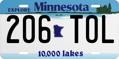 MN license plate 206TOL