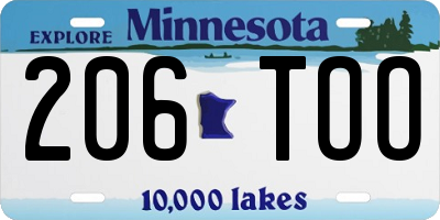 MN license plate 206TOO