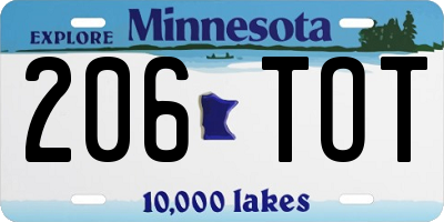 MN license plate 206TOT