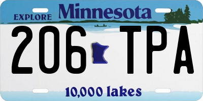 MN license plate 206TPA