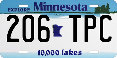 MN license plate 206TPC