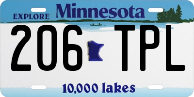 MN license plate 206TPL