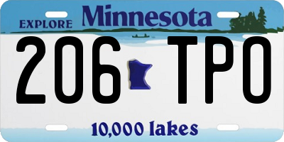MN license plate 206TPO