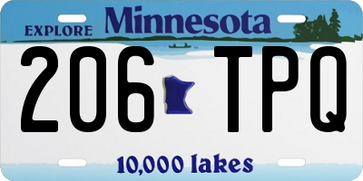 MN license plate 206TPQ