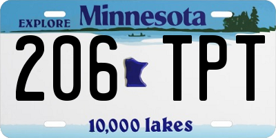 MN license plate 206TPT