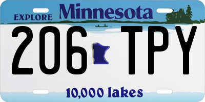 MN license plate 206TPY