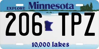 MN license plate 206TPZ