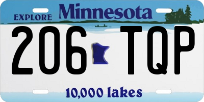 MN license plate 206TQP