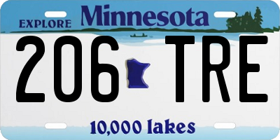 MN license plate 206TRE