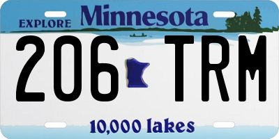 MN license plate 206TRM