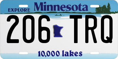 MN license plate 206TRQ