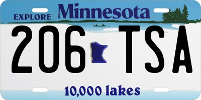 MN license plate 206TSA