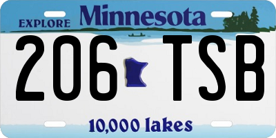MN license plate 206TSB