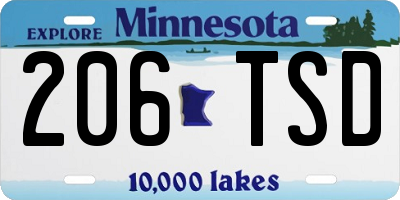 MN license plate 206TSD