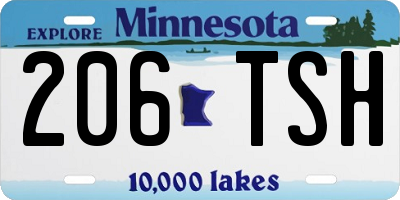 MN license plate 206TSH