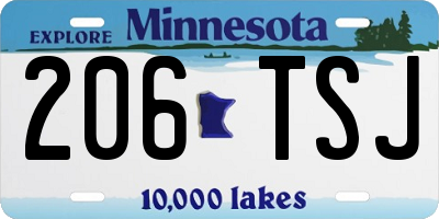 MN license plate 206TSJ