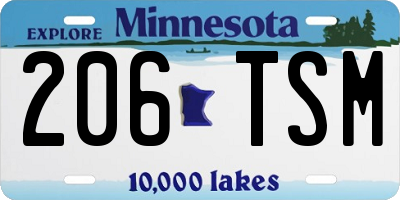 MN license plate 206TSM