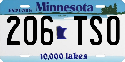 MN license plate 206TSO