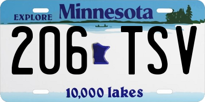MN license plate 206TSV