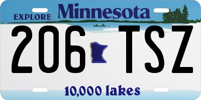 MN license plate 206TSZ