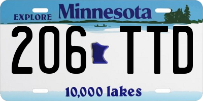 MN license plate 206TTD