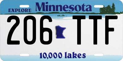 MN license plate 206TTF