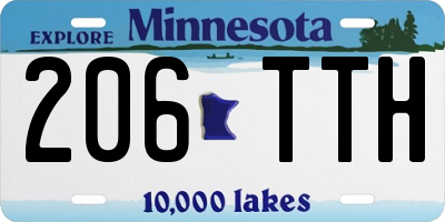 MN license plate 206TTH