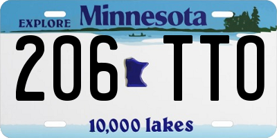 MN license plate 206TTO