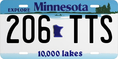 MN license plate 206TTS