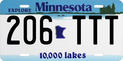 MN license plate 206TTT